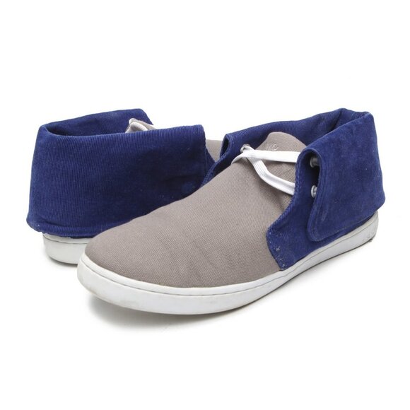 Keep Canvas Vegan Shoes Sneakers Corduroy Two Tone Casual Lace Up Grey Blue - Picture 1 of 10